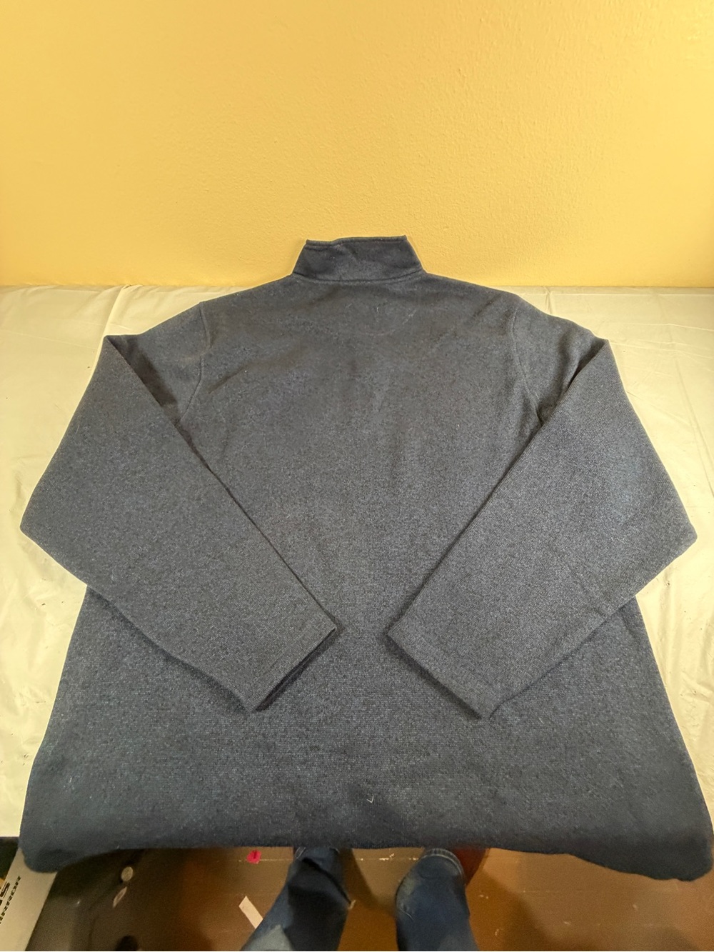 Wrangler Men's Zip-Neck Sweater in Heather Blue - Picture 3 of 9